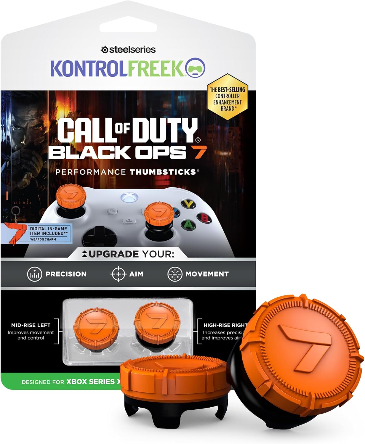 Detalle de KontrolFreek Call of Duty Edition Xbox Stick Aufsätze – 2x Mid-Rise Präzisions-Thumbsticks