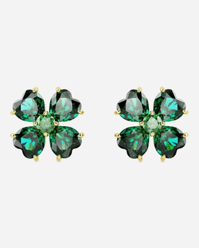 Detalle 2 de Swarovski Orecchini Idyllia Quadrifoglio Verdi, placcato oro