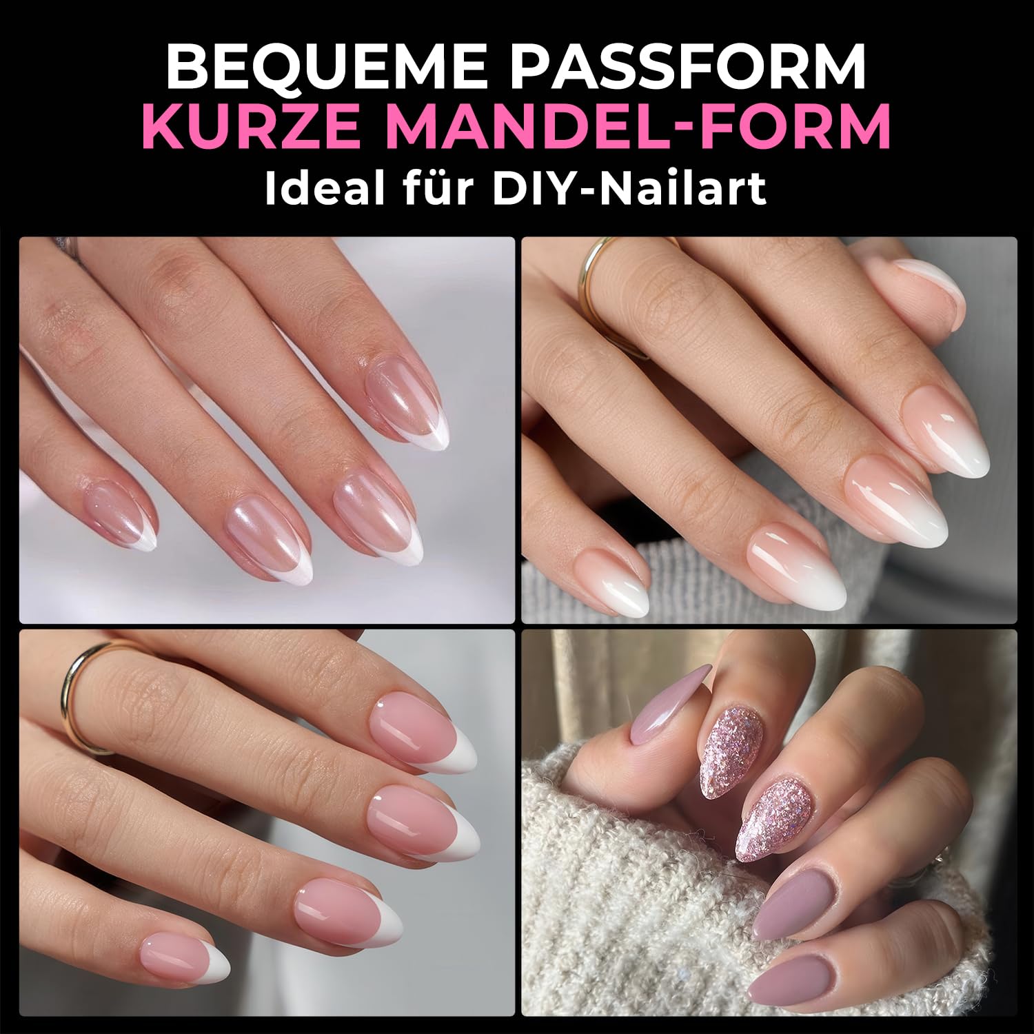 Thumbnail 1 de UNA GELLA Kurze Mandel Nageltips 216 Stück