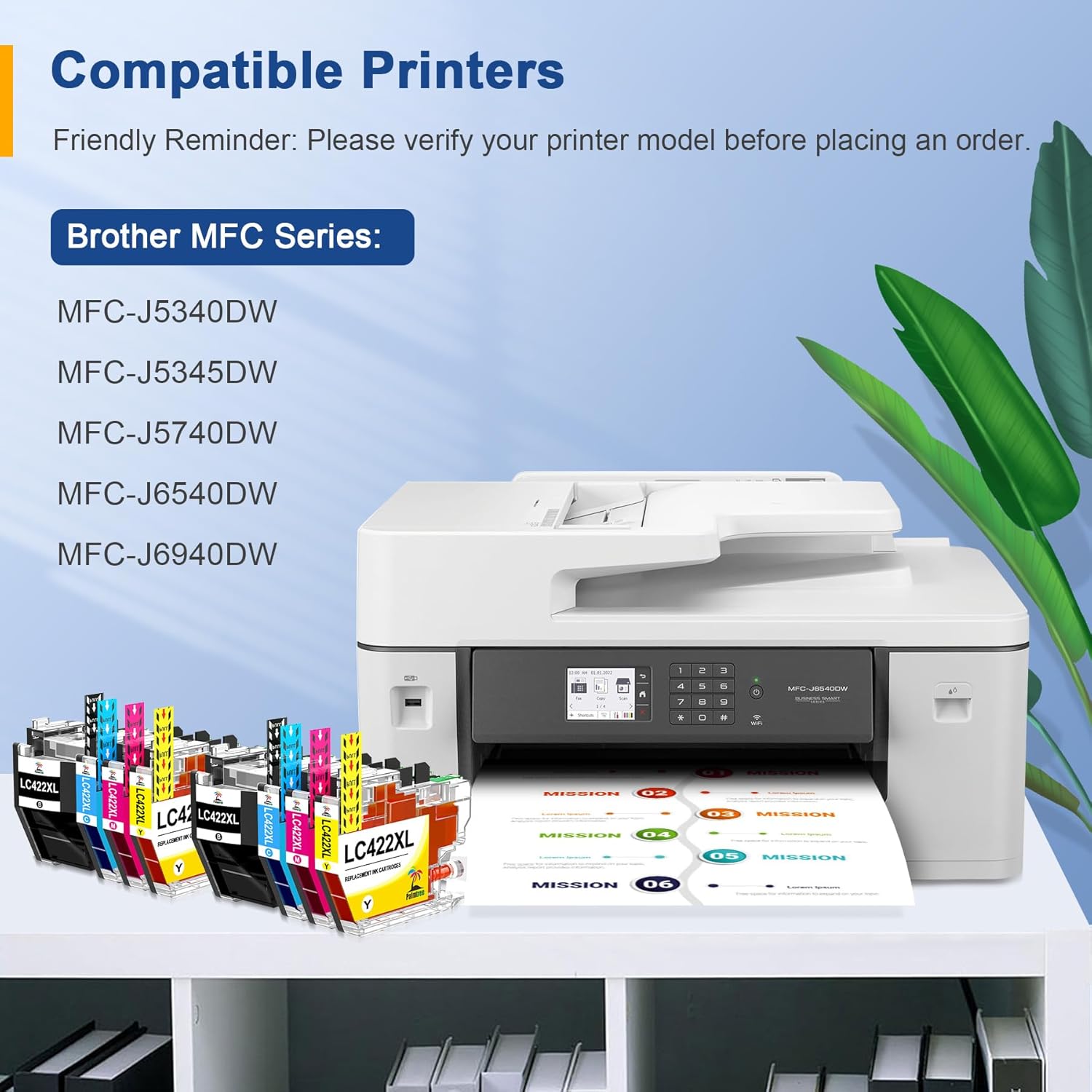 Detalle de Palmtree LC422XL Ink Cartridges Multipack for Brother LC422XL (8-Pack) – MFC Series Compatibility