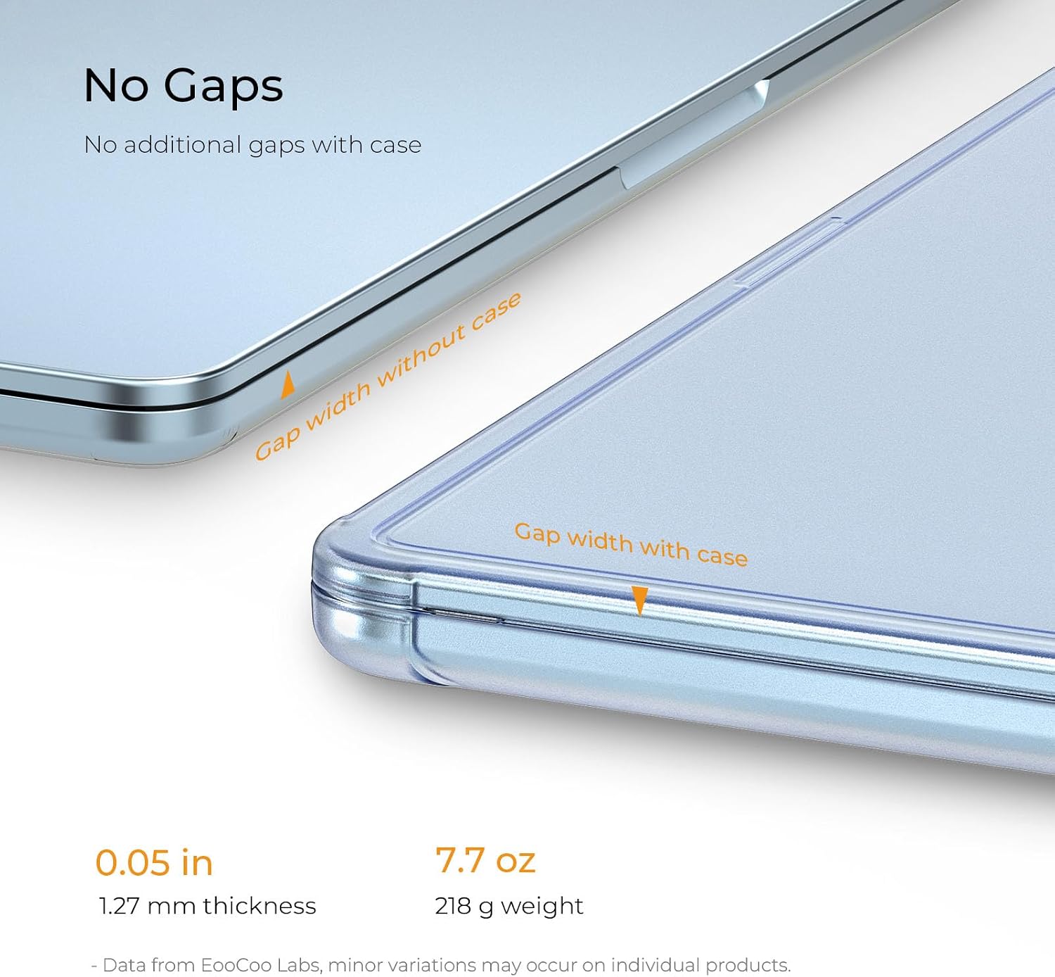 Detalle de EooCoo Hartschalen-Hülle für MacBook Air 13 Zoll (2022–2026) – Snap Cover mit bruchfesten Ecken, mattes Himmelblau
