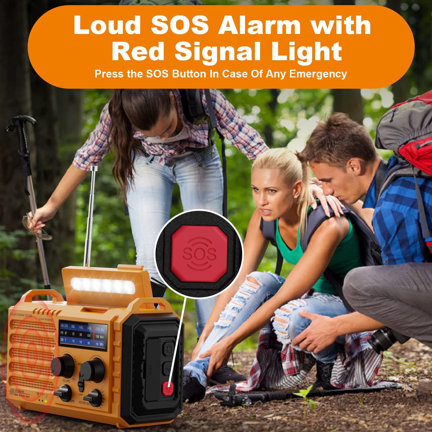 Thumbnail 2 de Mesqool Wind Up Radio 5000 mAh portable radio
