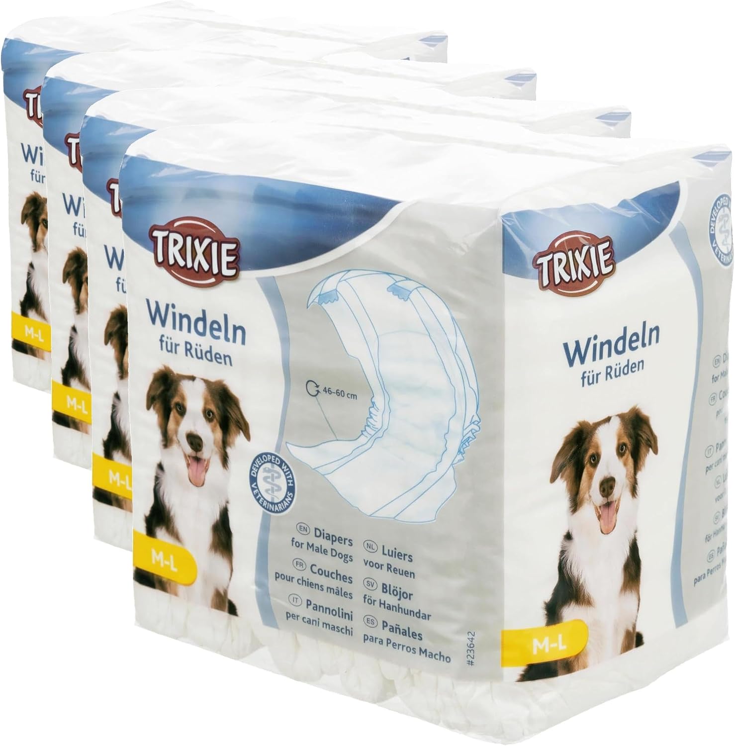 Detalle 2 de TRIXIE Pannolini per Cani Maschi Taglia L–XL: Protezione Assorbente per Incontinenza e Marcatura