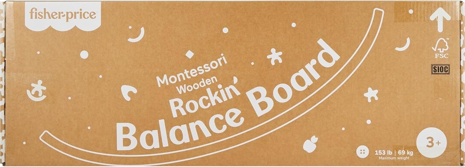 Detalle de Fisher-Price Wood Montessori Rockin' Balance Board (31.7-Inch) with AMS Seal of Excellence