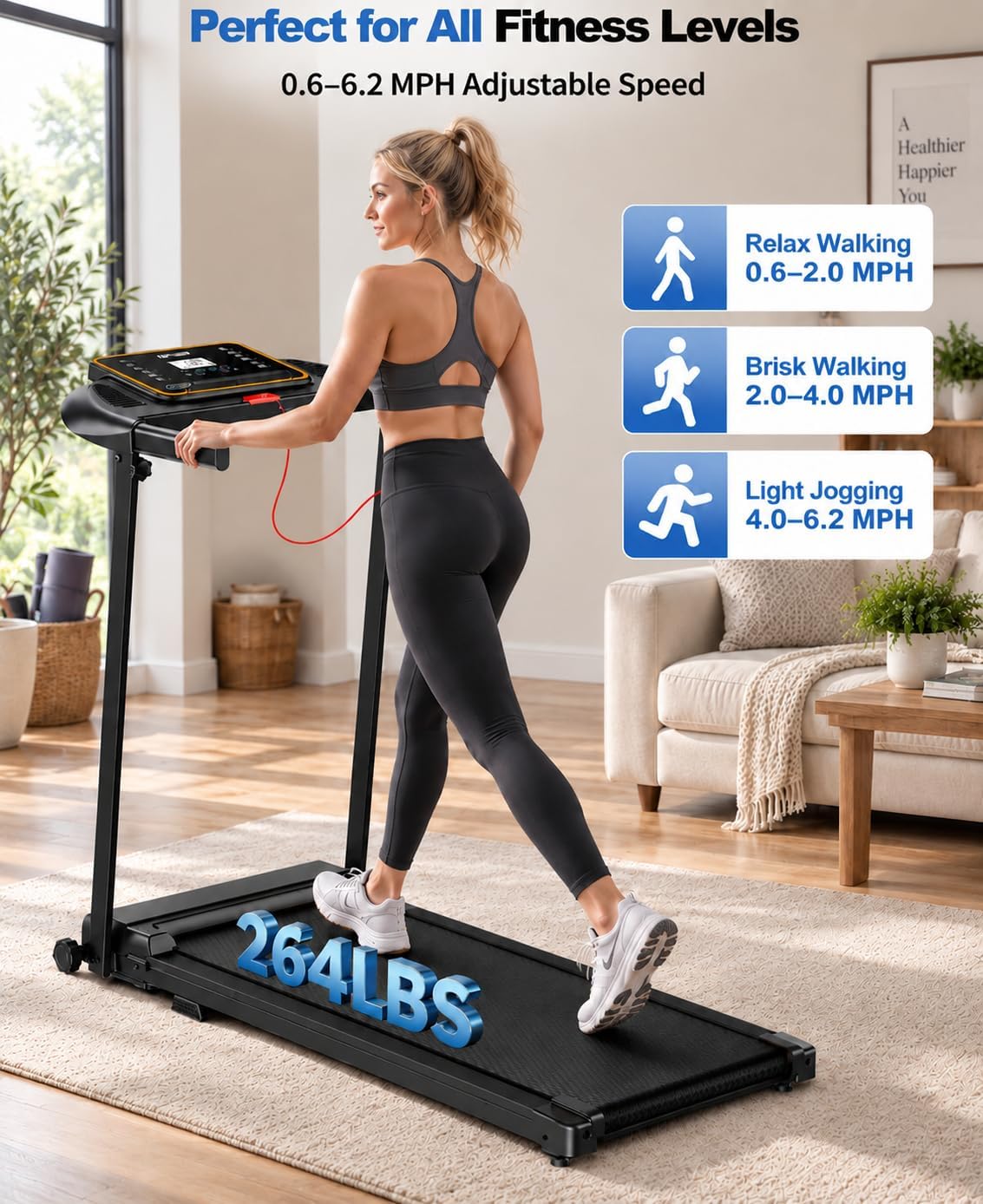 Detalle de Foldable Treadmill with Handlebar