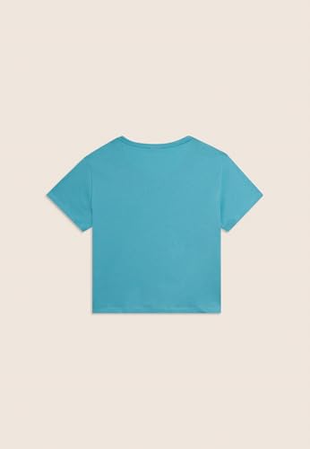 Detalle de FREDDY T-Shirt Cropped Manica Corta con Piccolo Logo Donna – Azzurro, Large