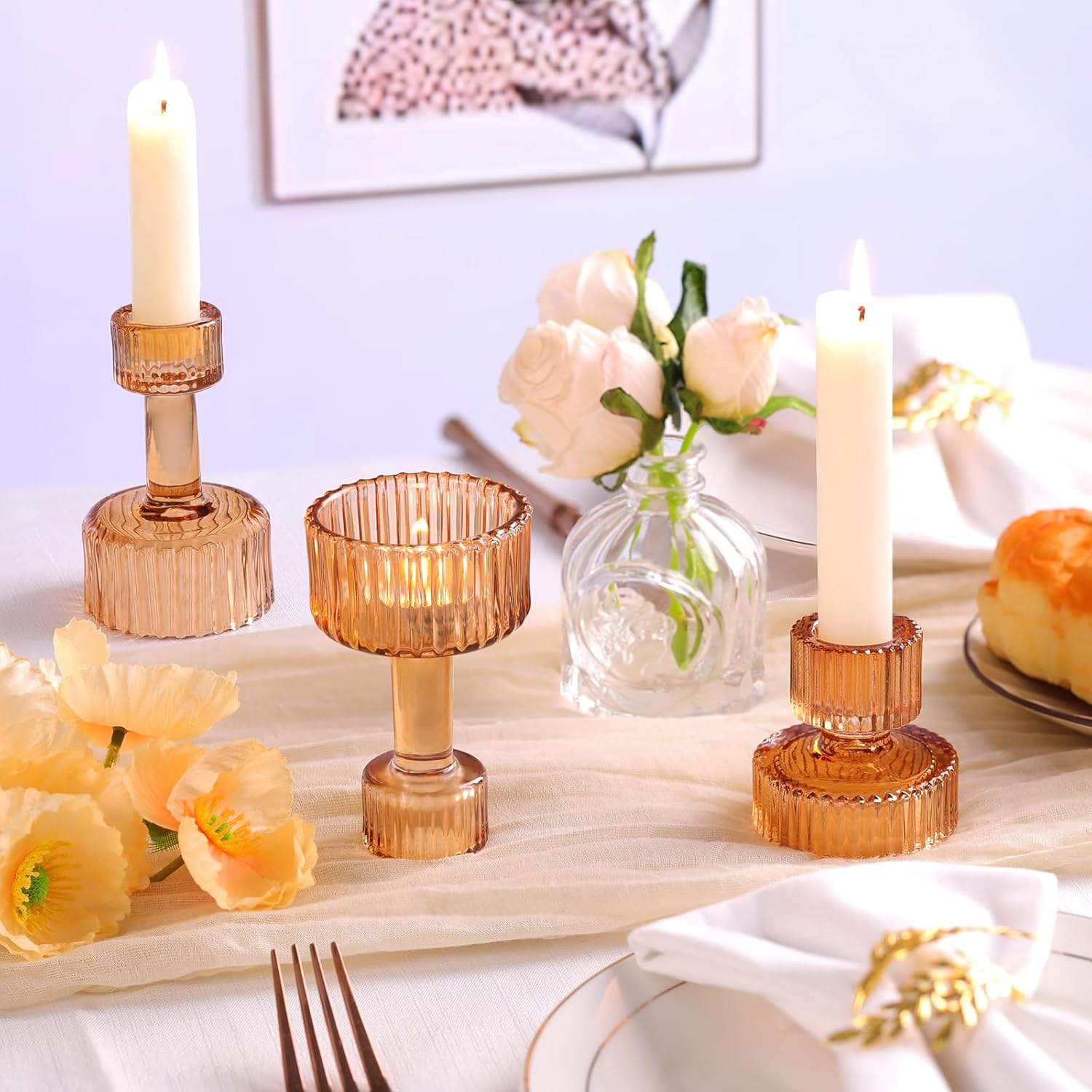 Thumbnail 6 de Candlestick Holders Bulk 6-Piece Green Crystal Set 🕯