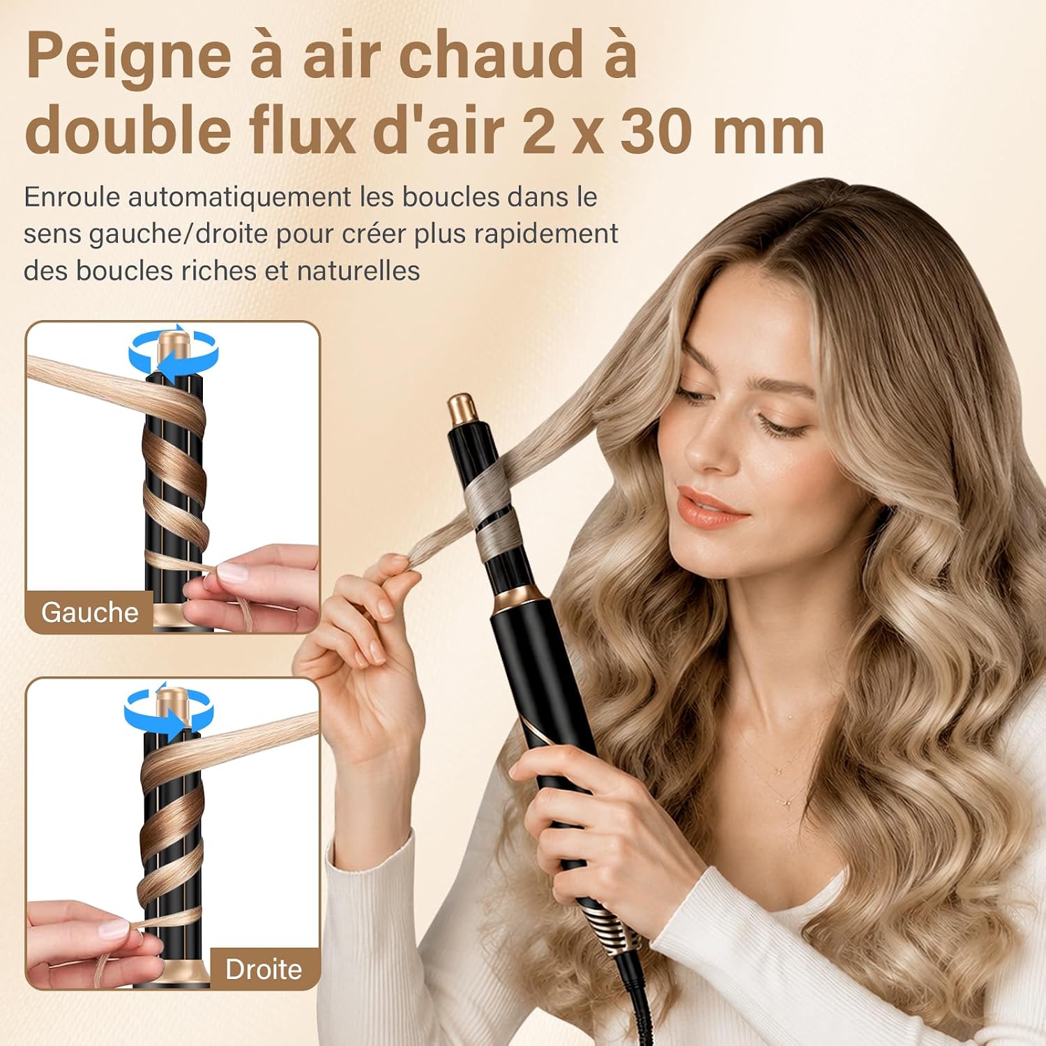 Detalle de OHFAMO Air Styler 6-in-1: föhn, krullen, volume en gladde styling