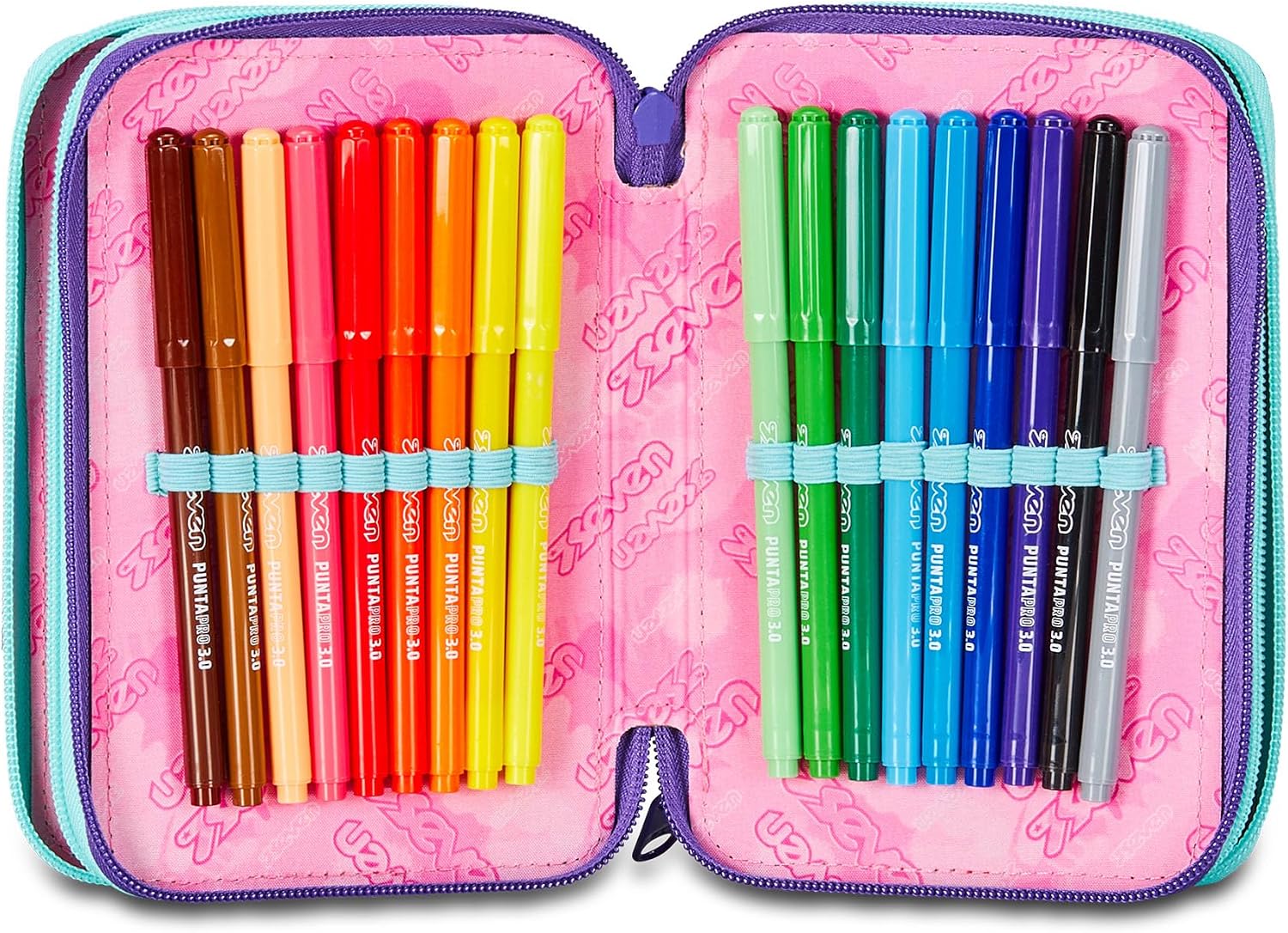 Thumbnail 3 de Seven Astuccio Scuola Elementare a 3 scomparti – viola/azzurro, completo di 45 pezzi