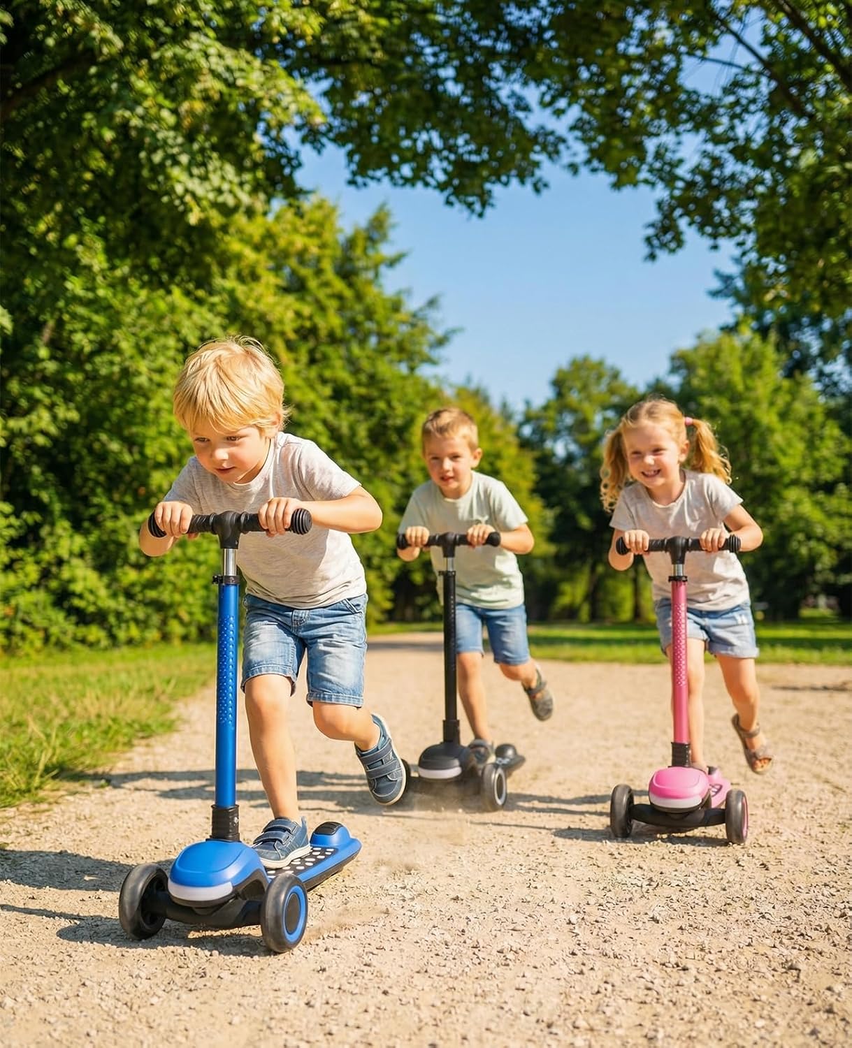 Thumbnail 6 de UBRAVOO Roller Kinder 3–10 Jahre – klappbar, 4-Stufen-Lenkerhöhe, LED-Farbtouren, breites Deck, Hinterradbremse