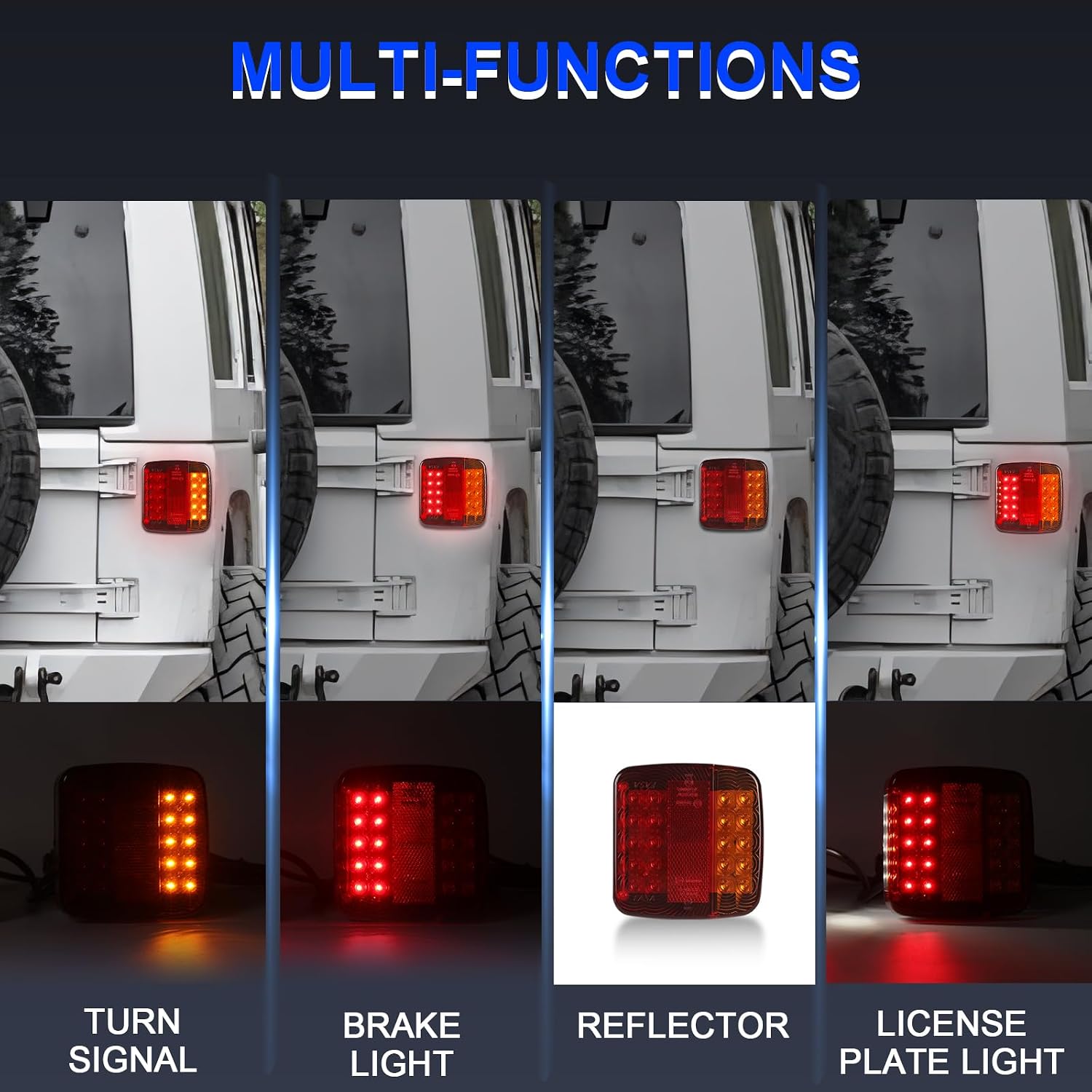 Detalle 2 de AOHEWEI Magnetic LED Trailer Tail Light Kit 12V – 7.5m Cable, 7-Pin Plug, Magnet Mount