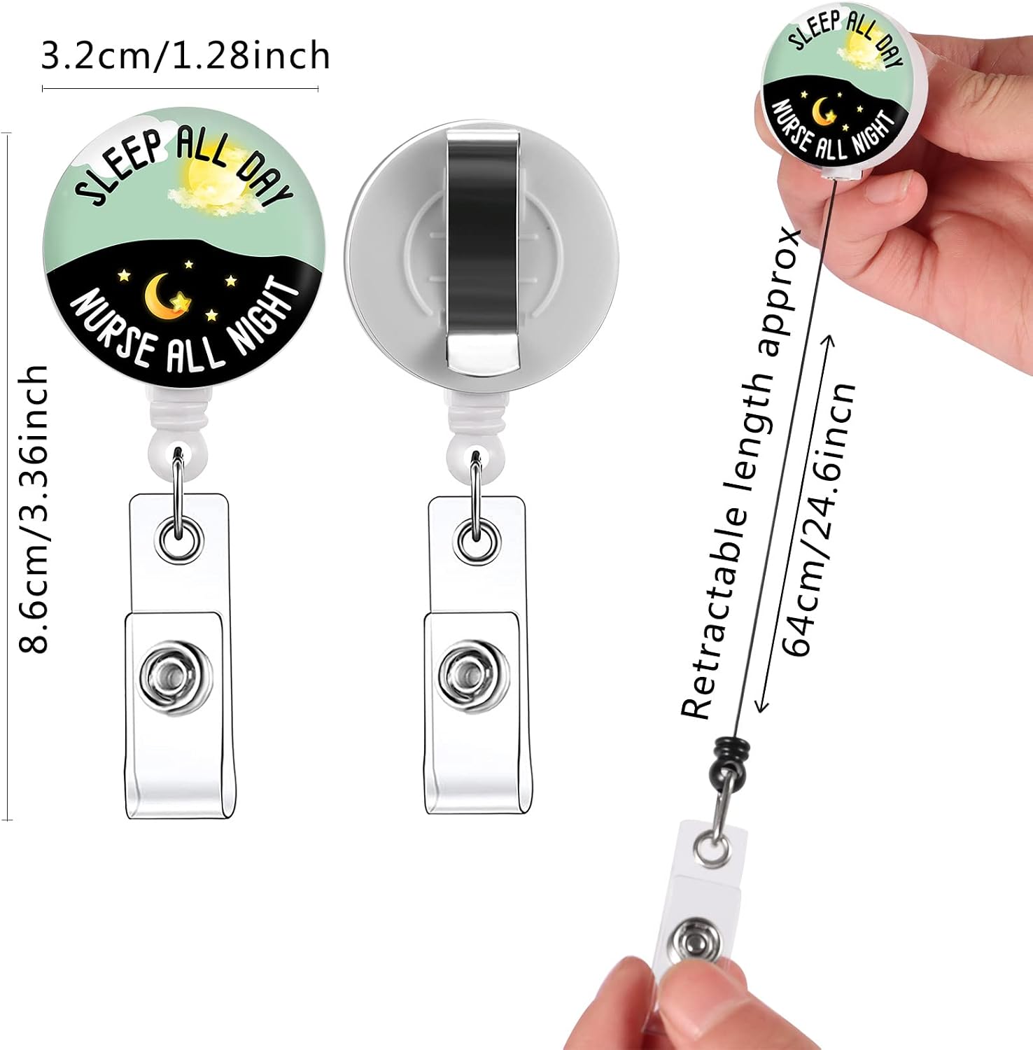 Thumbnail 6 de TAMHOO 15-Piece Retractable Badge Reel Set for Nurses and ID Badges