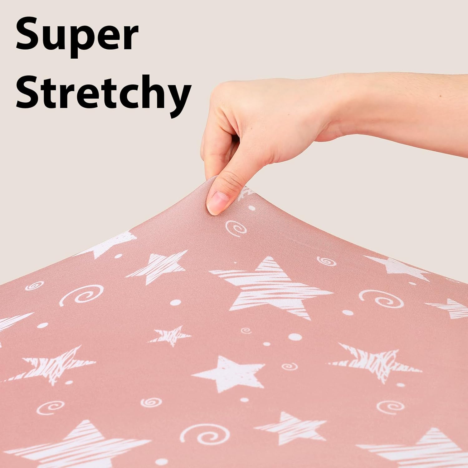 Thumbnail 5 de FIEMOL Baby Moses Basket Sheets 81x41 cm – 3-Pack Ultra-Soft Microfibre Pram Sheets in Pink Stars