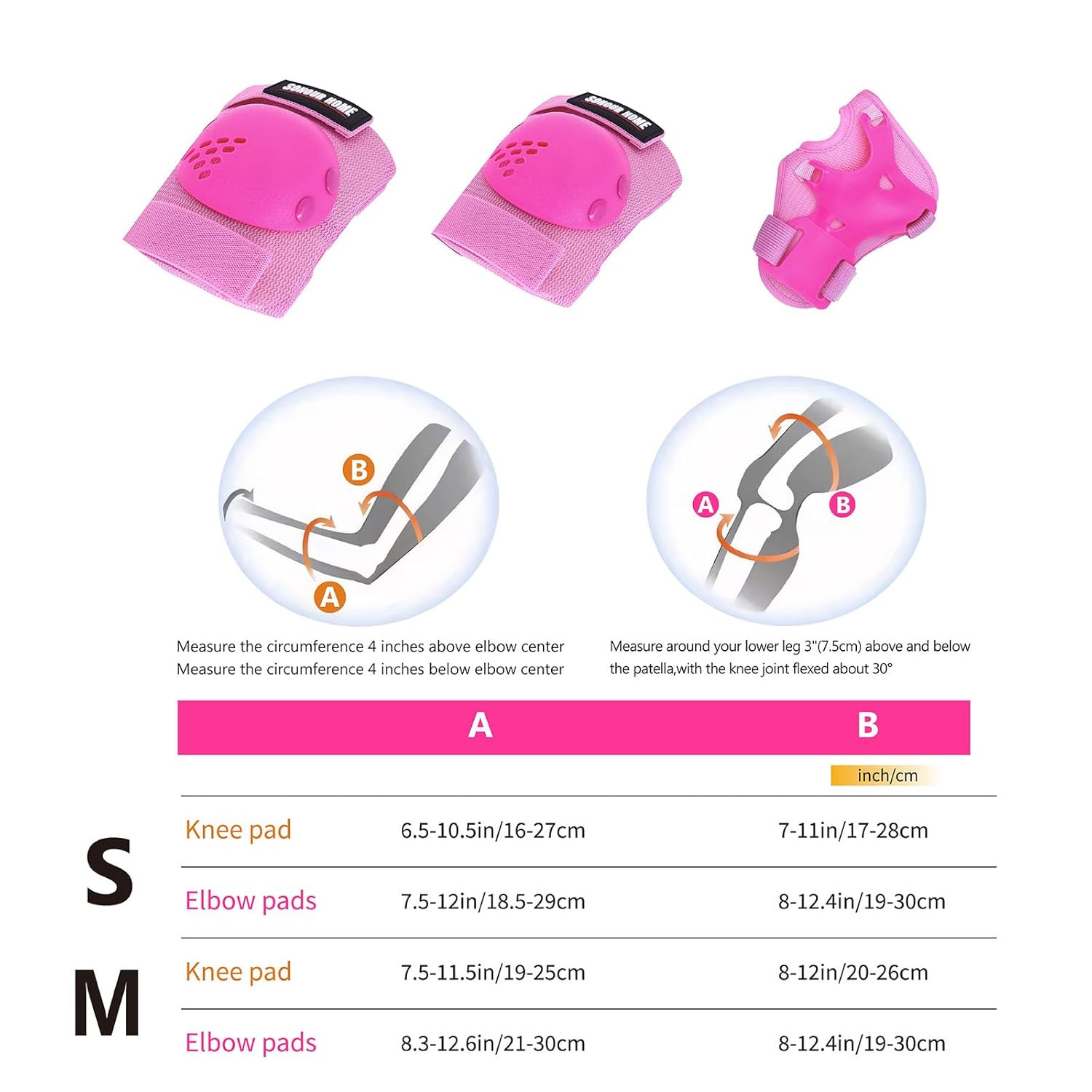 Detalle de SOHOUR HOME Kids Knee Pads, Elbow Pads & Wrist Guards 3-in-1 Protective Set