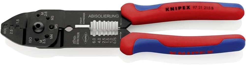 Detalle 2 de KNIPEX 9721-215C 圧着ペンチ|裸端子0.5~6.0mm²対応・ワイヤーストリップ機能