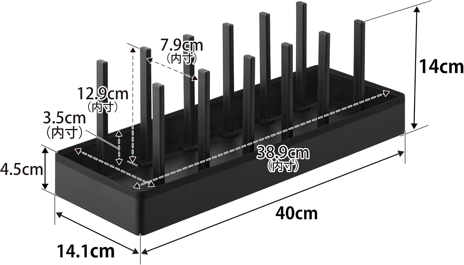 Thumbnail 6 de 山崎実業 tower 1362 鍋蓋・フライパン収納スタンド 幅40cm・可動式仕切りバー