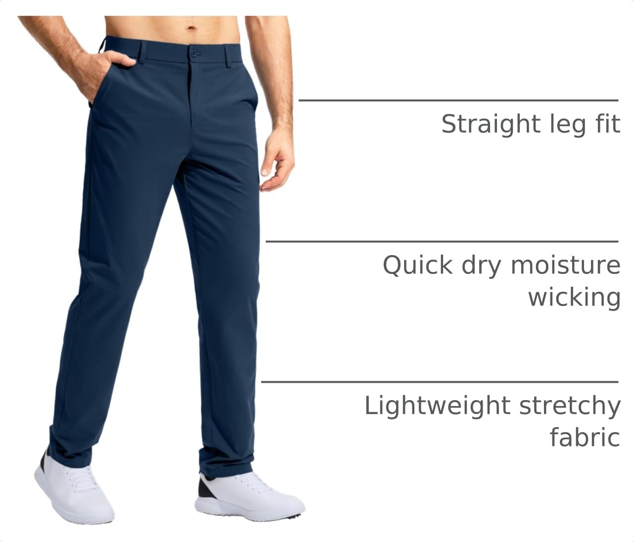 Detalle 2 de Pudolla Men's Golf Pants: Lightweight, Stretchy, Quick-Dry Slacks for Work and Casual Wear