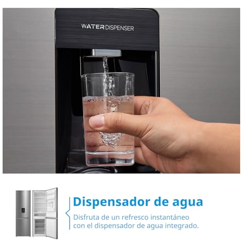 Detalle de Comfee' 308L Frigorífico Combinado No Frost con Dispensador de Agua en Puerta