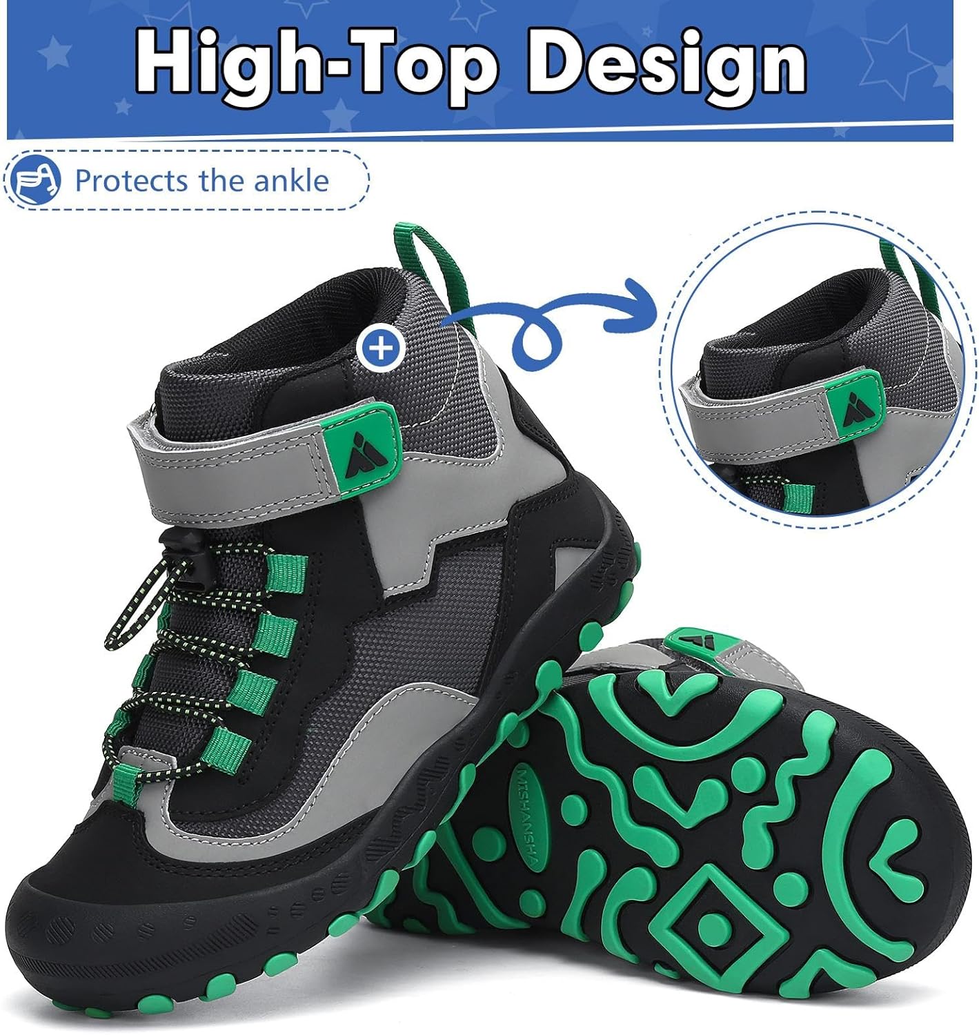 Thumbnail 6 de Mishansha Kinder Wanderschuhe Trekkingschuhe – rutschfest, atmungsaktiv und einfach anzuziehen