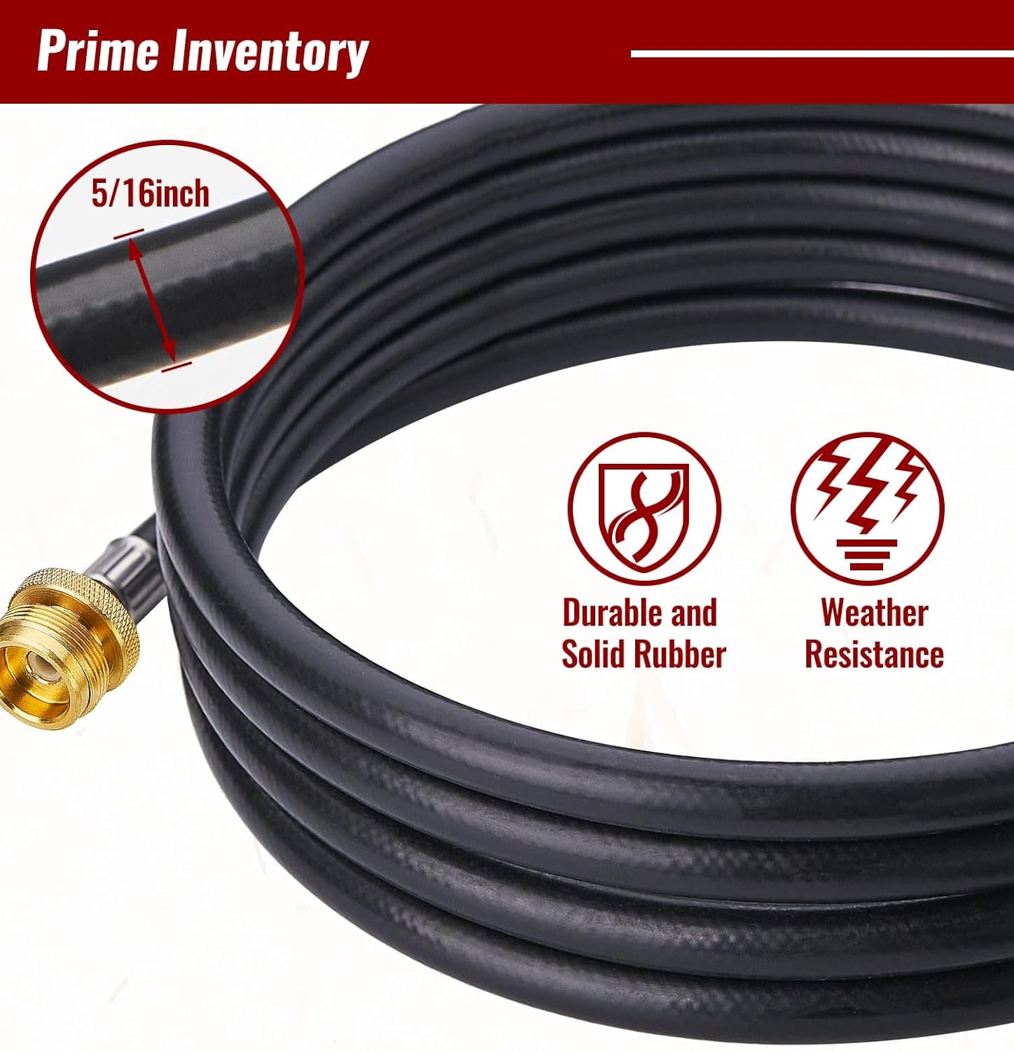 Detalle de CALPOSE Propane Adapter Hose for 1lb Appliances, Rubber Hose and Brass Fittings