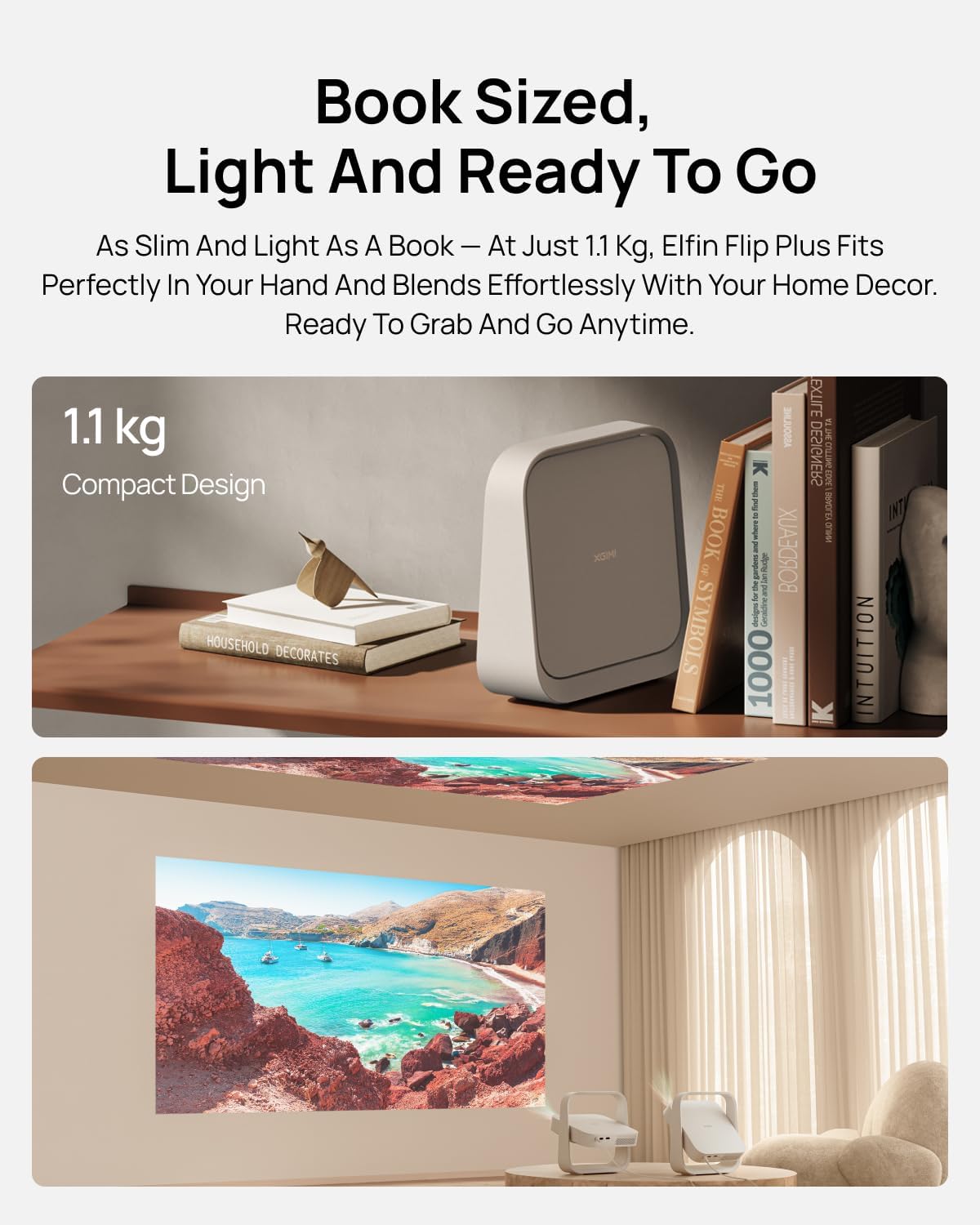 Thumbnail 5 de XGIMI Elfin Flip Plus Portable Projector with Google TV and Netflix (500 ISO lumens, 1080p)