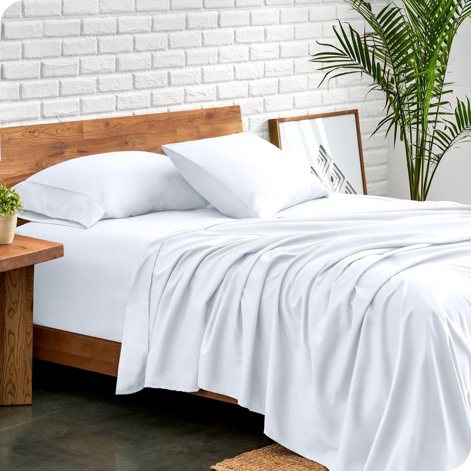 Thumbnail 1 de Bare Home King Sheet Set: 1800 Ultra-Soft Microfiber, Deep Pockets, 4-Piece (White)