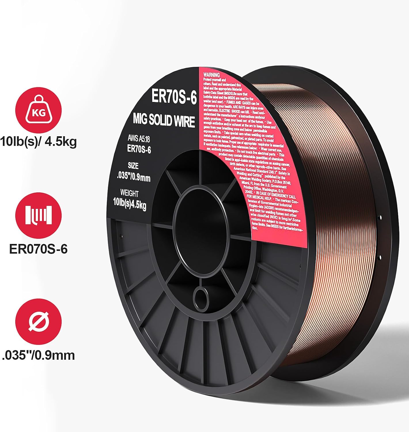 Detalle de ER70S-6 .035-Inch MIG Welding Wire on 10-Lb ABS Spool for All-Position Welding