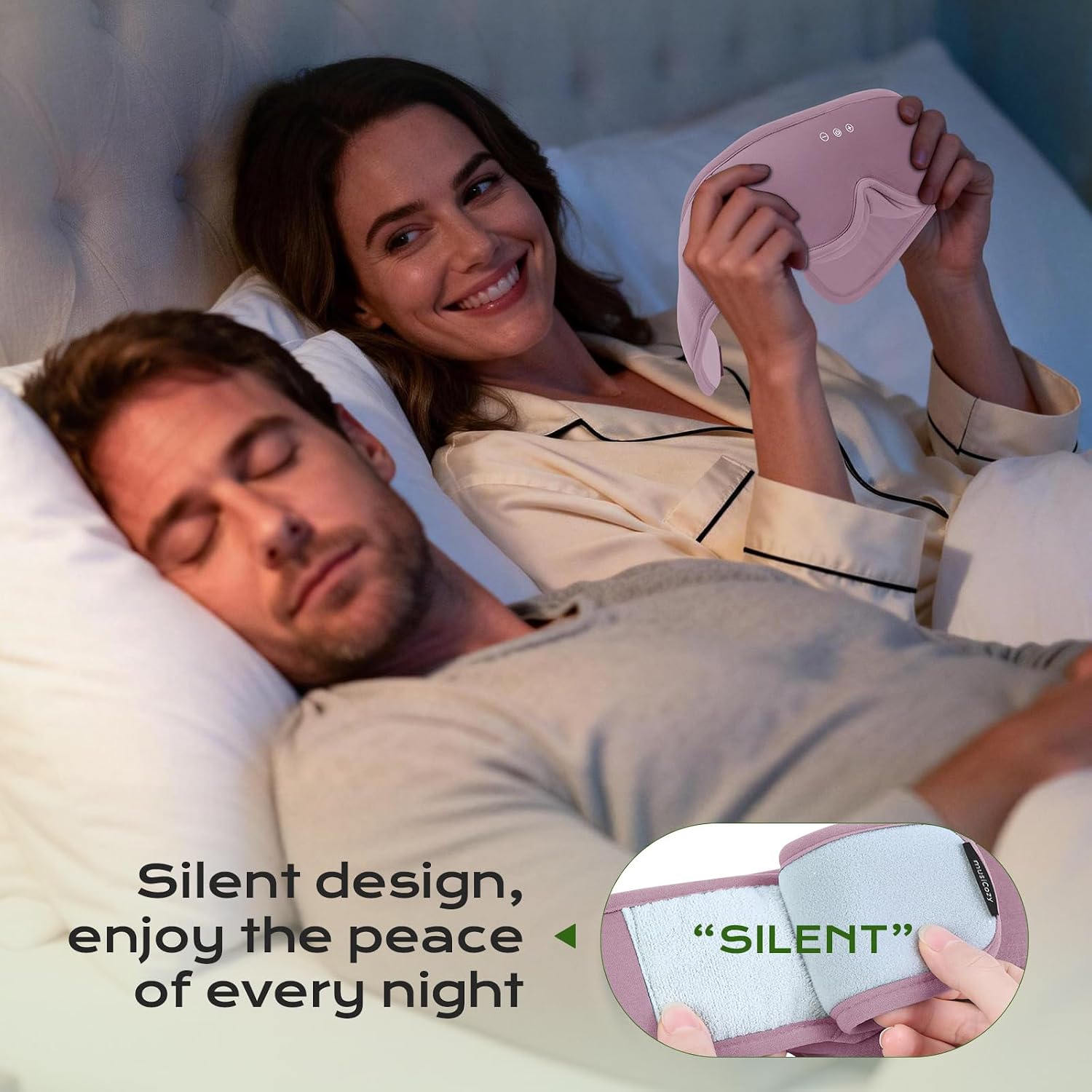 Thumbnail 3 de MUSICOZY Sleep Mask Headphones – Bamboo Cotton, Zero-Pressure Eye Mask with Bluetooth 5.4