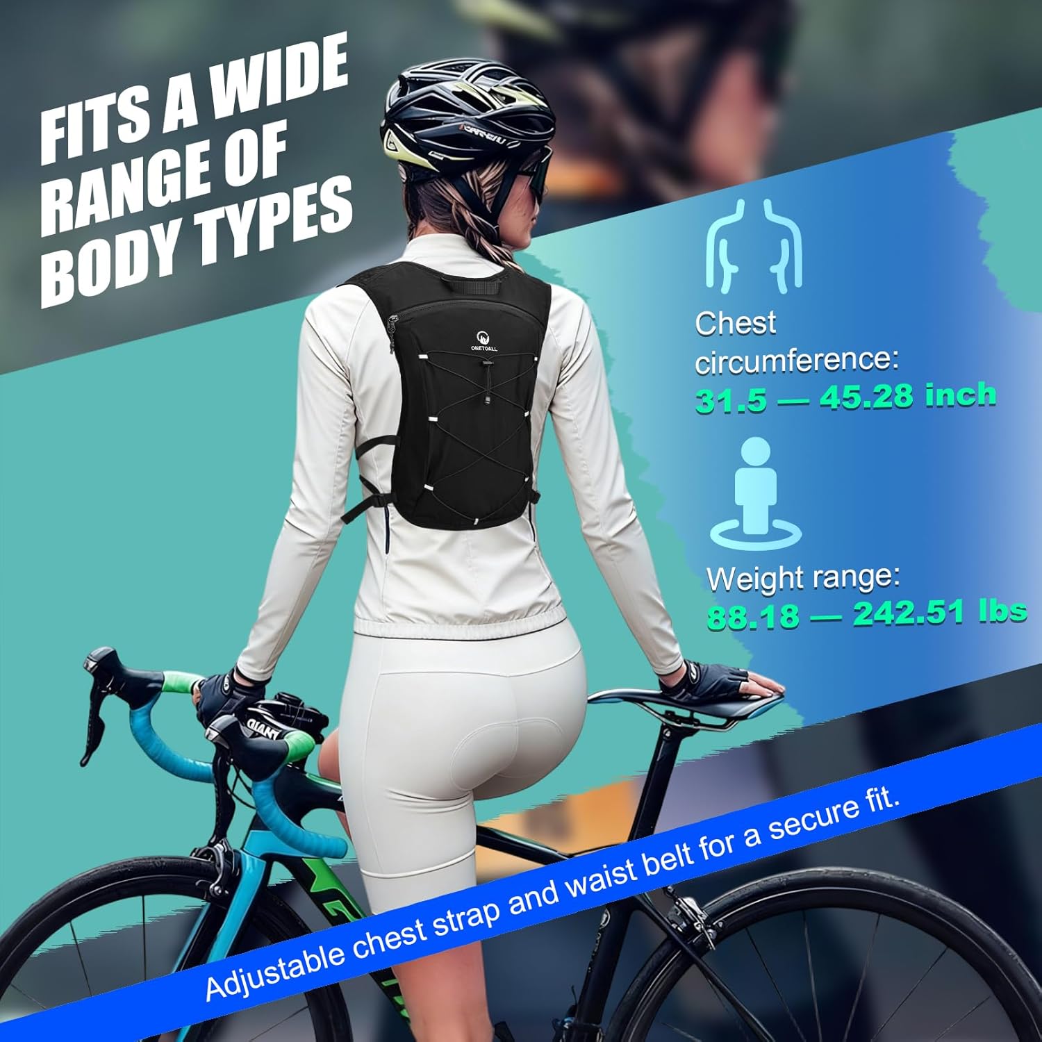 Detalle de ONETOALL Running Vest: Lightweight Hydration Vest for Women and Men