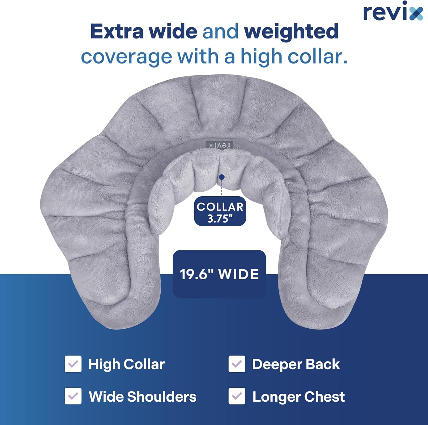 Detalle de REVIX REX006 Microwaveable Heating Pad, Plush Moist-Heat Wrap, Gray