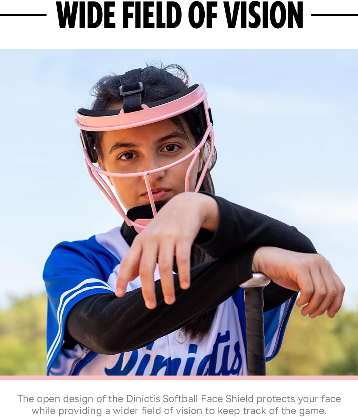 Detalle de Dinictis Softball Face Mask (Lightweight, Wide Field Vision) Protective Fielder’s Mask
