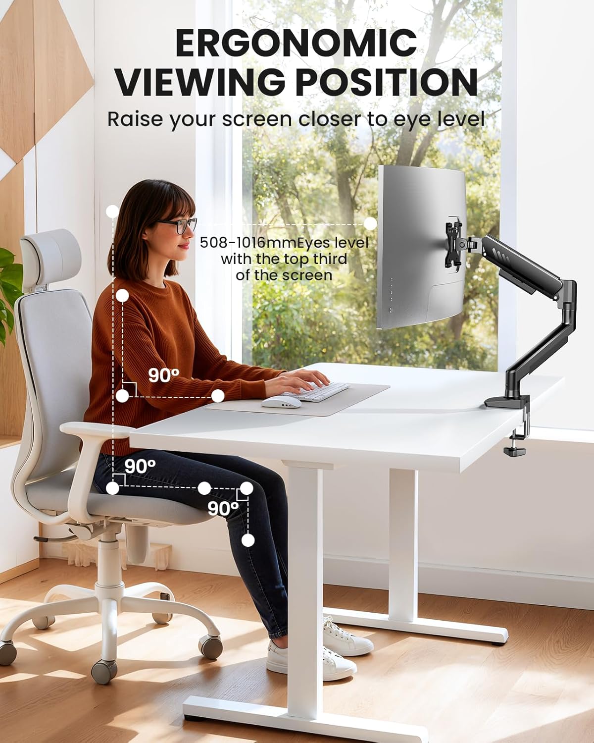 Thumbnail 6 de ErGear Single Monitor Arm: Fully Adjustable Mount for 13–34 Inch Screens