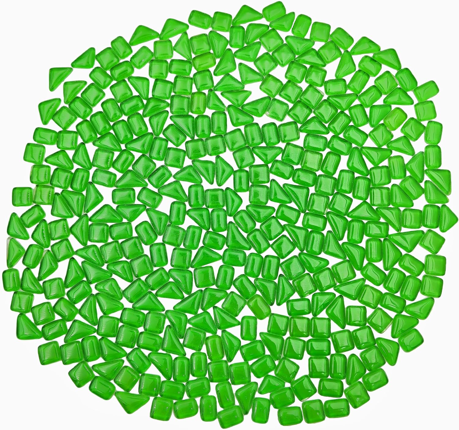 Detalle de Kristallglas Mosaikfliesen Grün – unregelmäßige Glasmosaikstücke, 500 g/1,1 lb