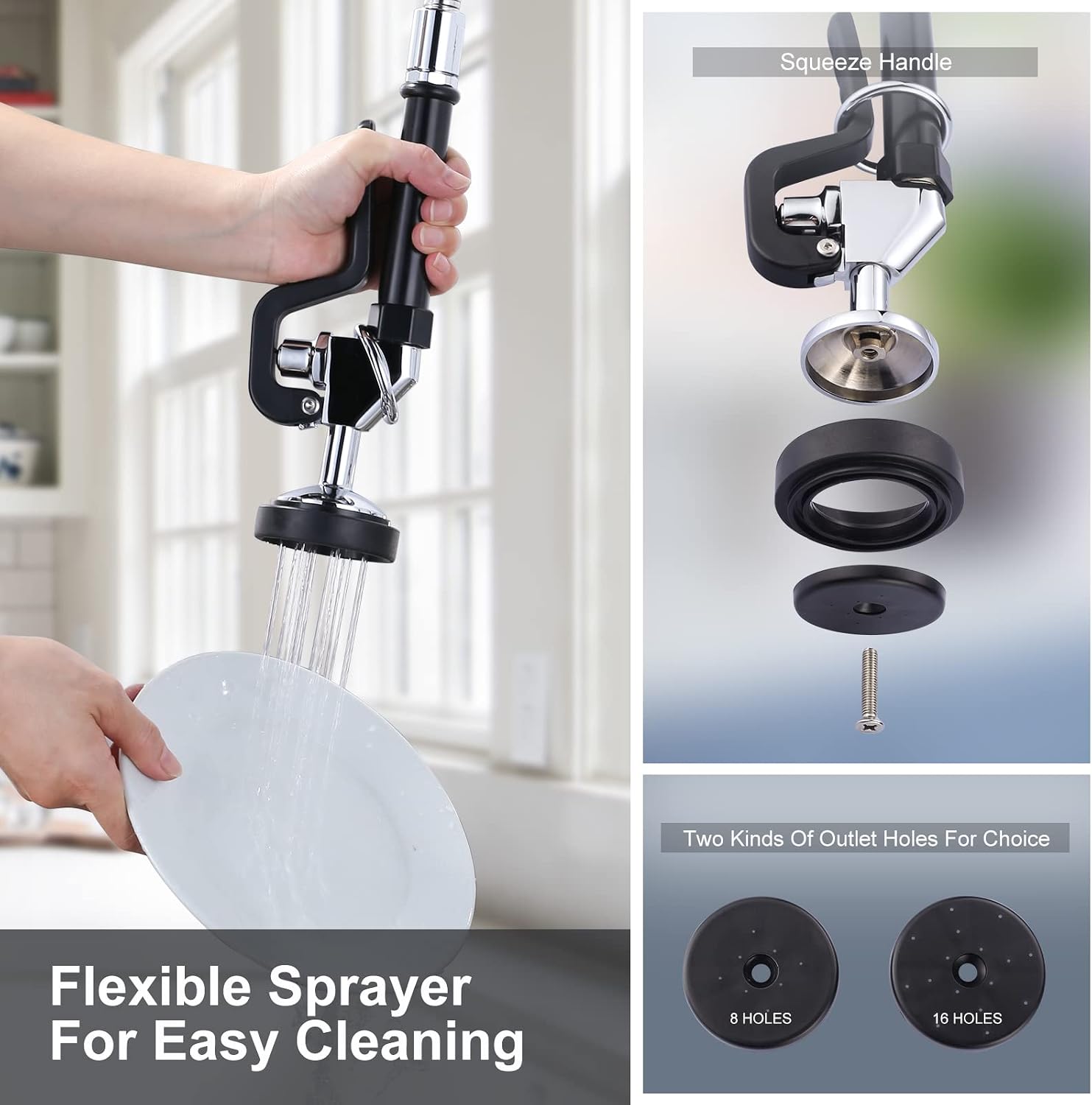 Thumbnail 4 de IVIGA VG2314200C-FBAUS Commercial Kitchen Faucet with Pre-Rinse Sprayer