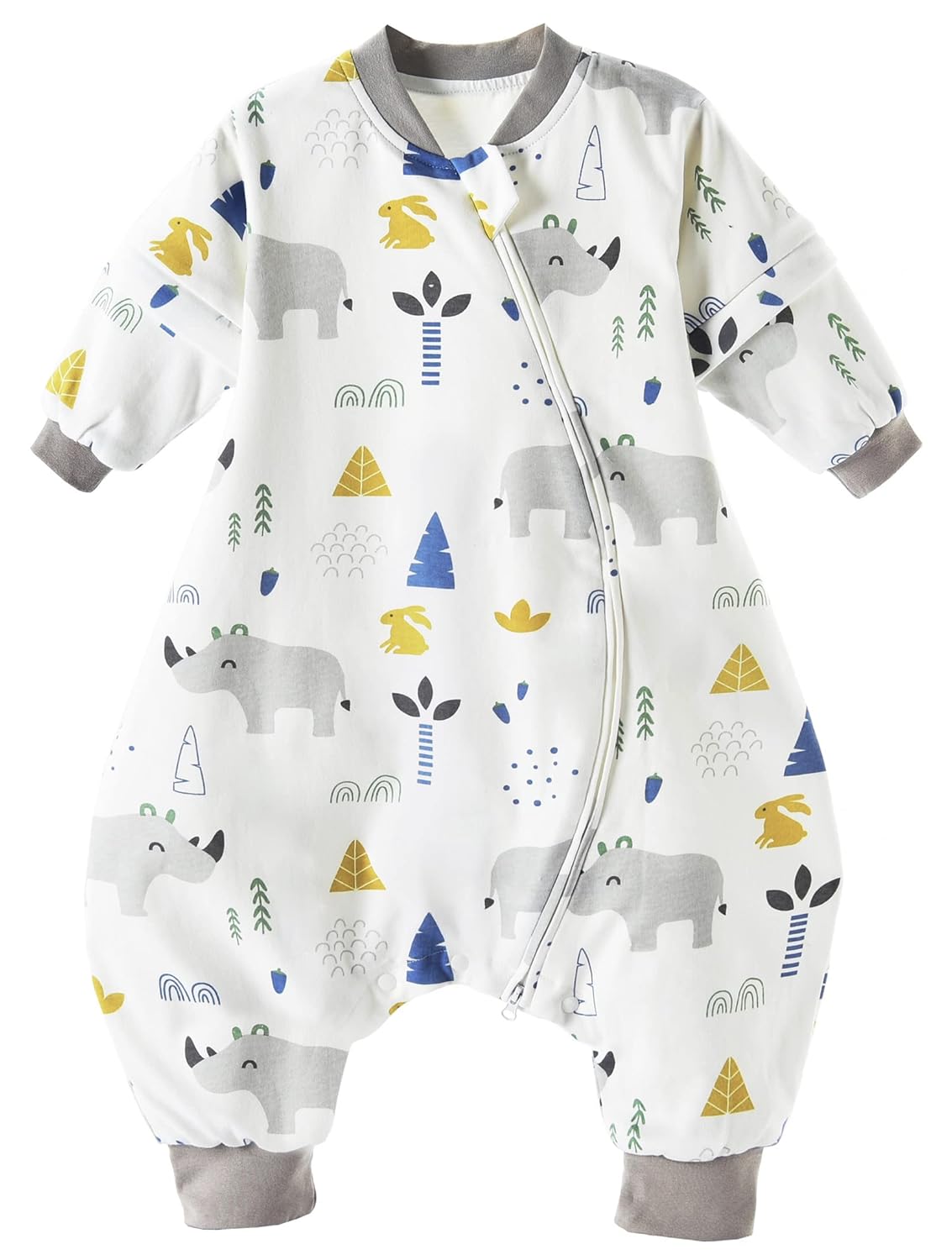 Thumbnail 6 de Chilsuessy Baby Ganzejahres-Schlafsack mit abnehmbaren Ärmeln und Beinen, 1,5 Tog, 100% Baumwolle (Dschungel Tiere), 90–100 cm