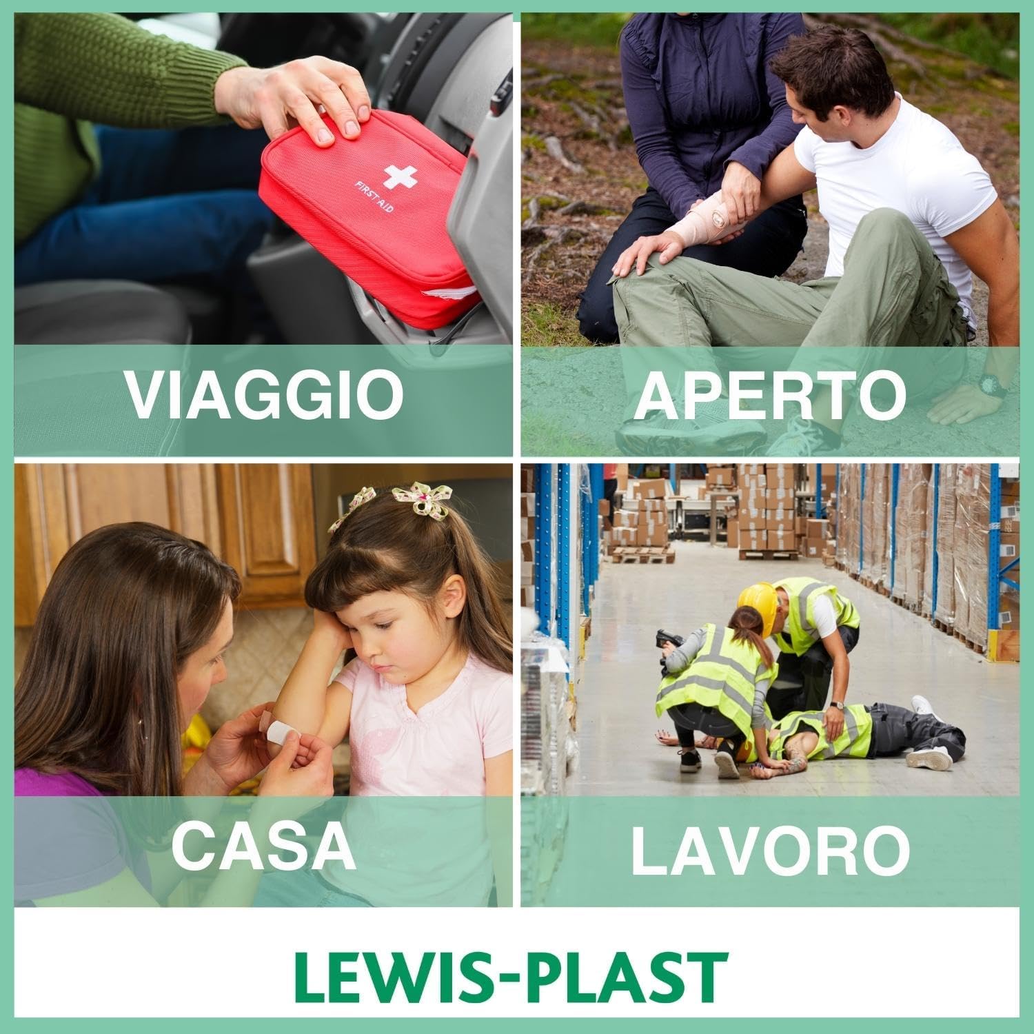 Detalle 2 de LEWIS-PLAST Kit di pronto soccorso premium da 90 pezzi per auto, casa, lavoro e vacanza