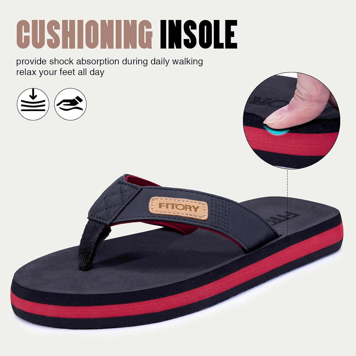 Thumbnail 1 de FITORY Homme Confortable Tongs été antidérapante – Plage et Piscine, Taille 40–46 EU