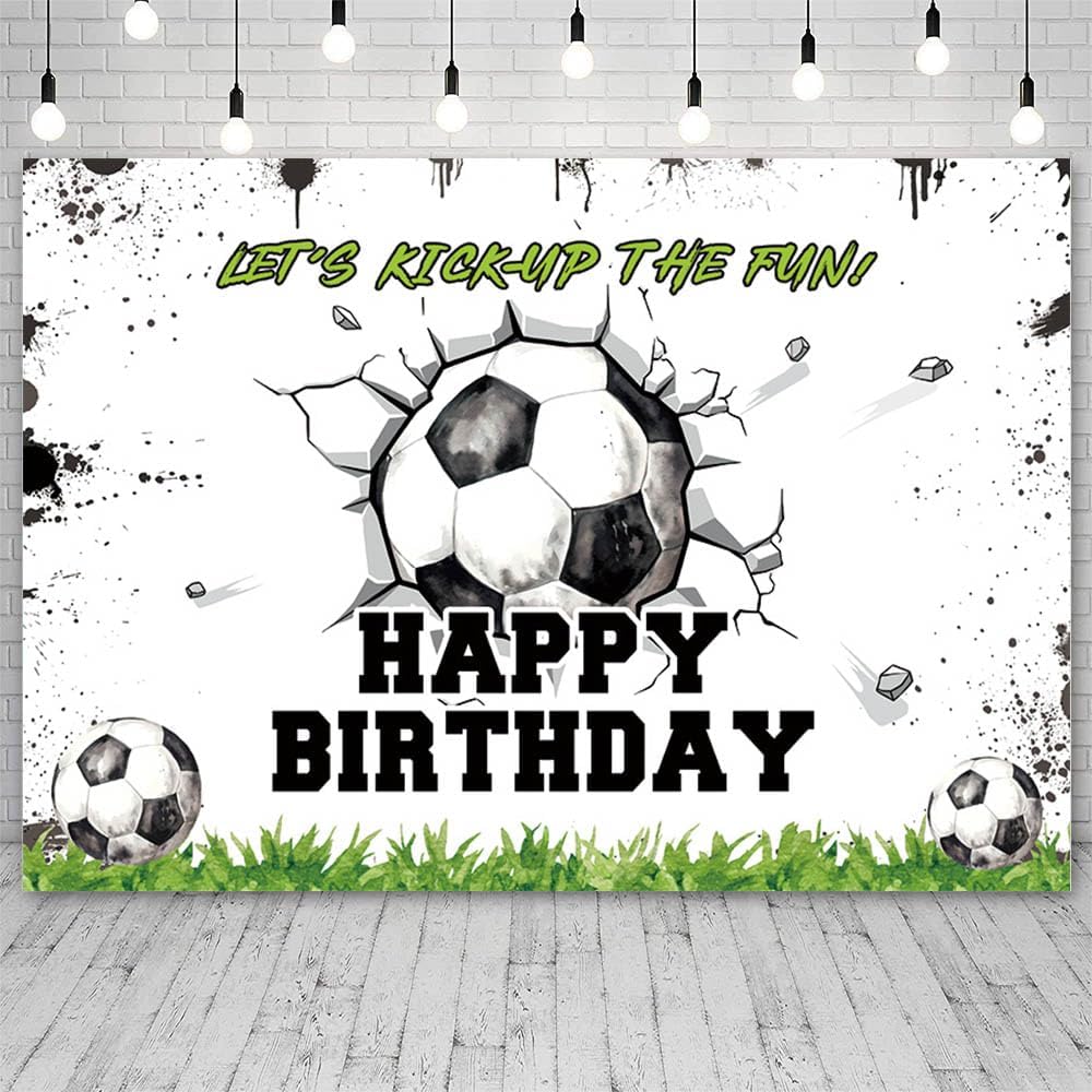 Thumbnail 1 de AIBIIN Soccer birthday backdrop 2.1m