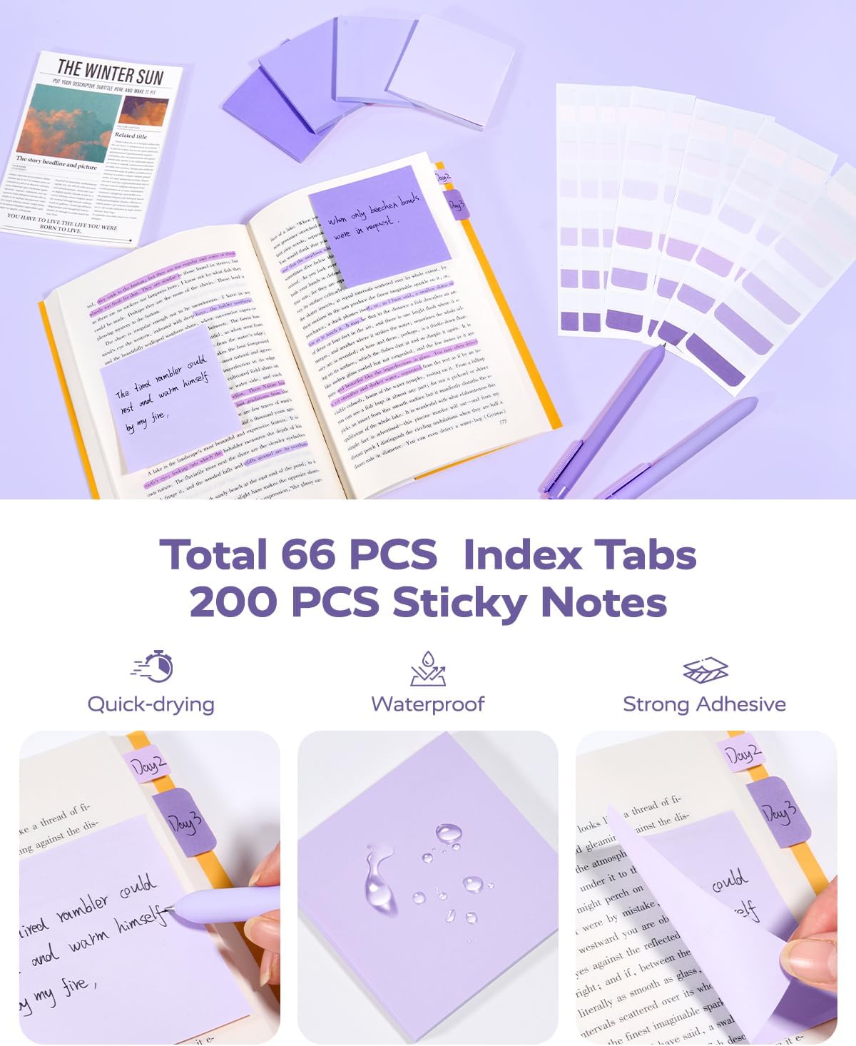 Detalle de Four Candies Stationery Set with Purple Case