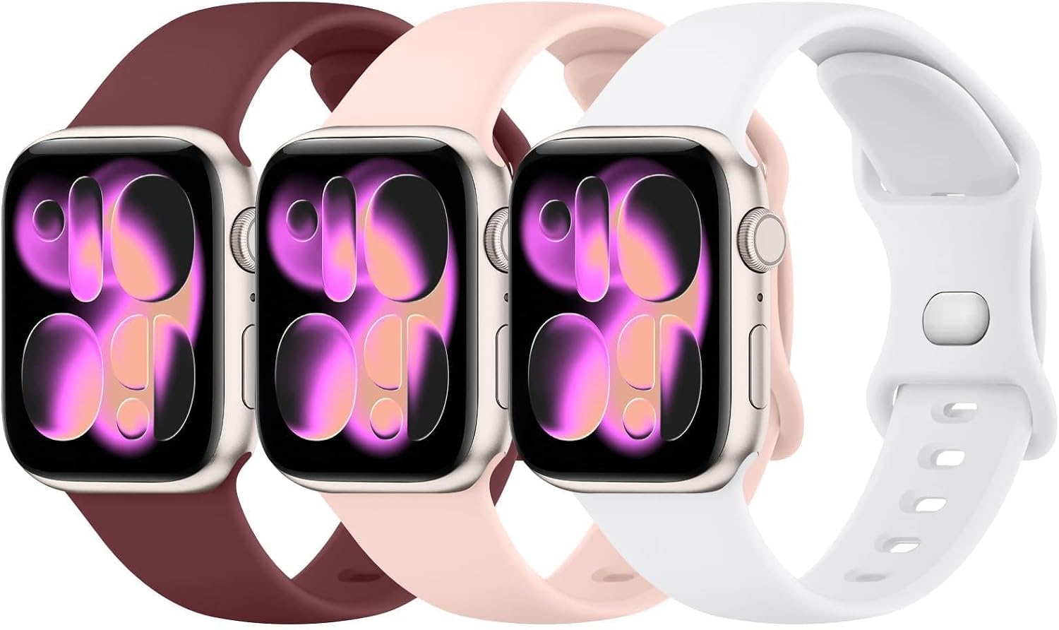 Detalle de Apple Watch Silicone Bands, 3-Pack