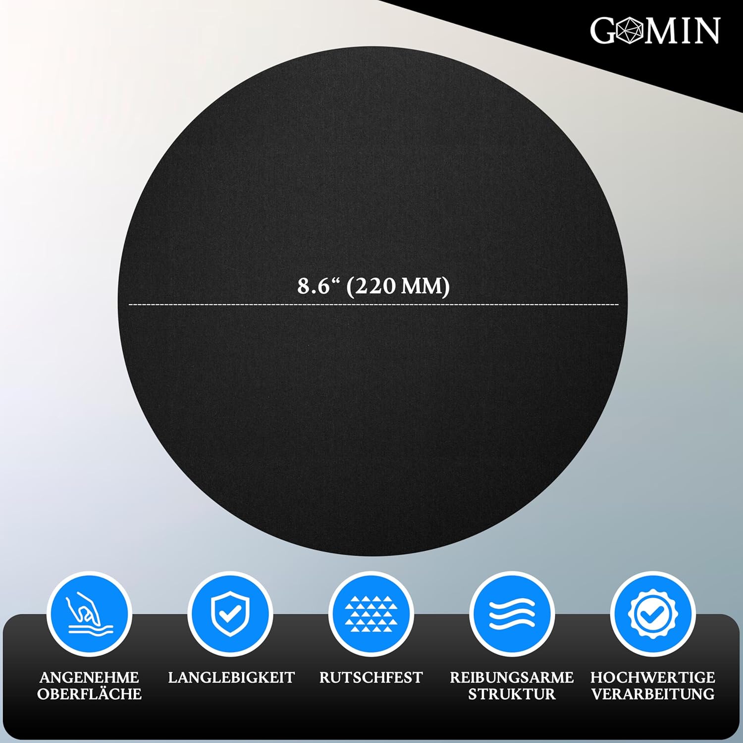Detalle 2 de Gomin Gaming Mauspad Rund Ø22cm