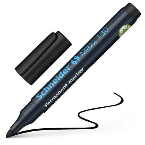 Detalle de Schneider Maxx 130 Permanent-Marker mit Rundspitze – 10er-Packung, schwarz