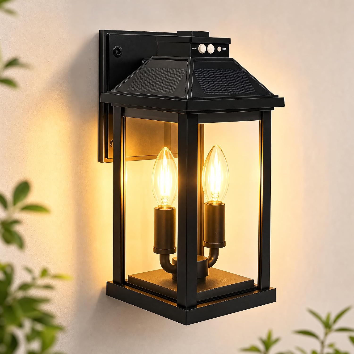 Detalle de Moodyfei XHY-2601 Solar Wall Lantern with Motion Sensor, 3 Modes, 600 lm