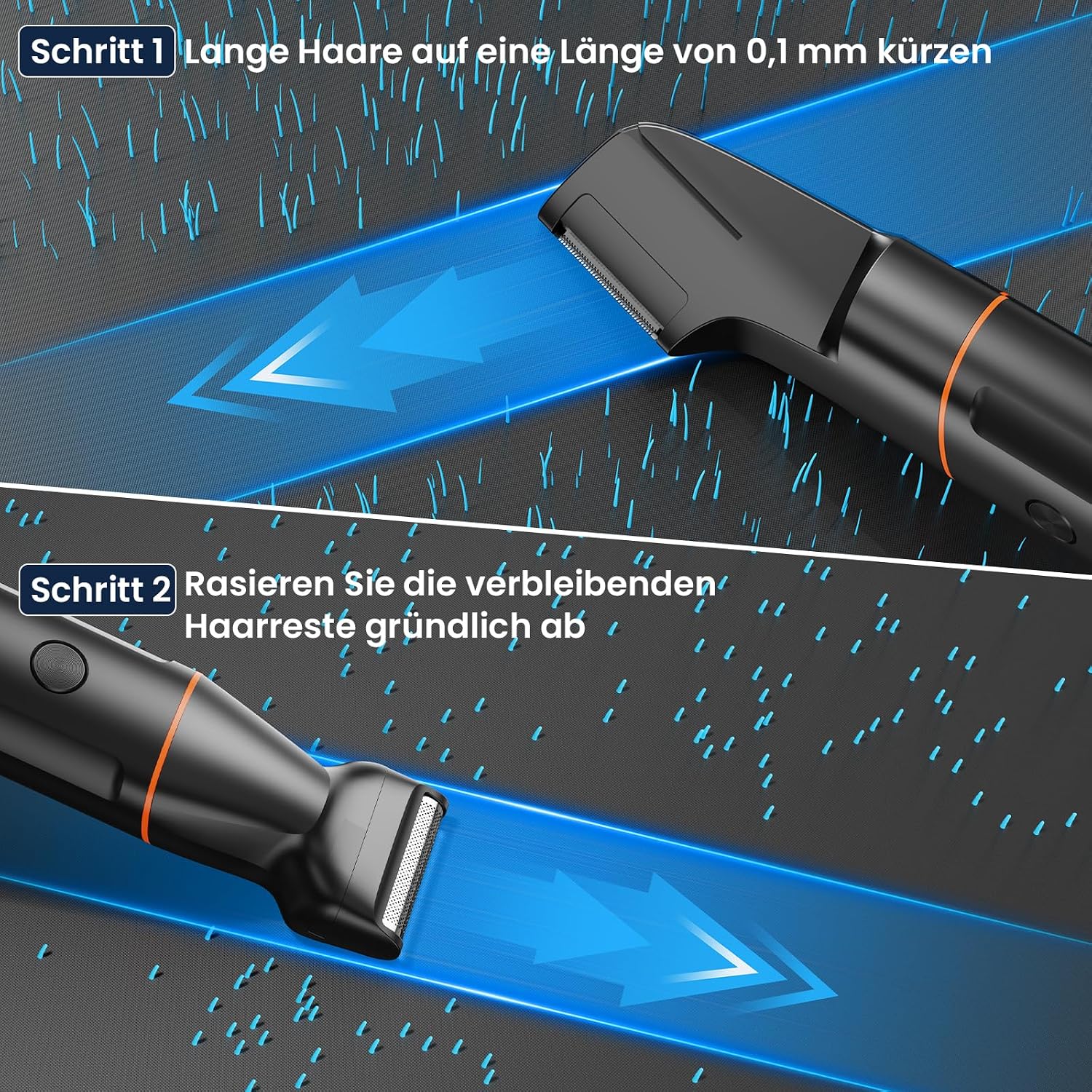 Thumbnail 6 de MAXGROOM Intimrasierer Mann – 4-in-1 Rasierer für Intimbereich, Brust, Achseln und mehr (IPX6, LED-Anzeige)