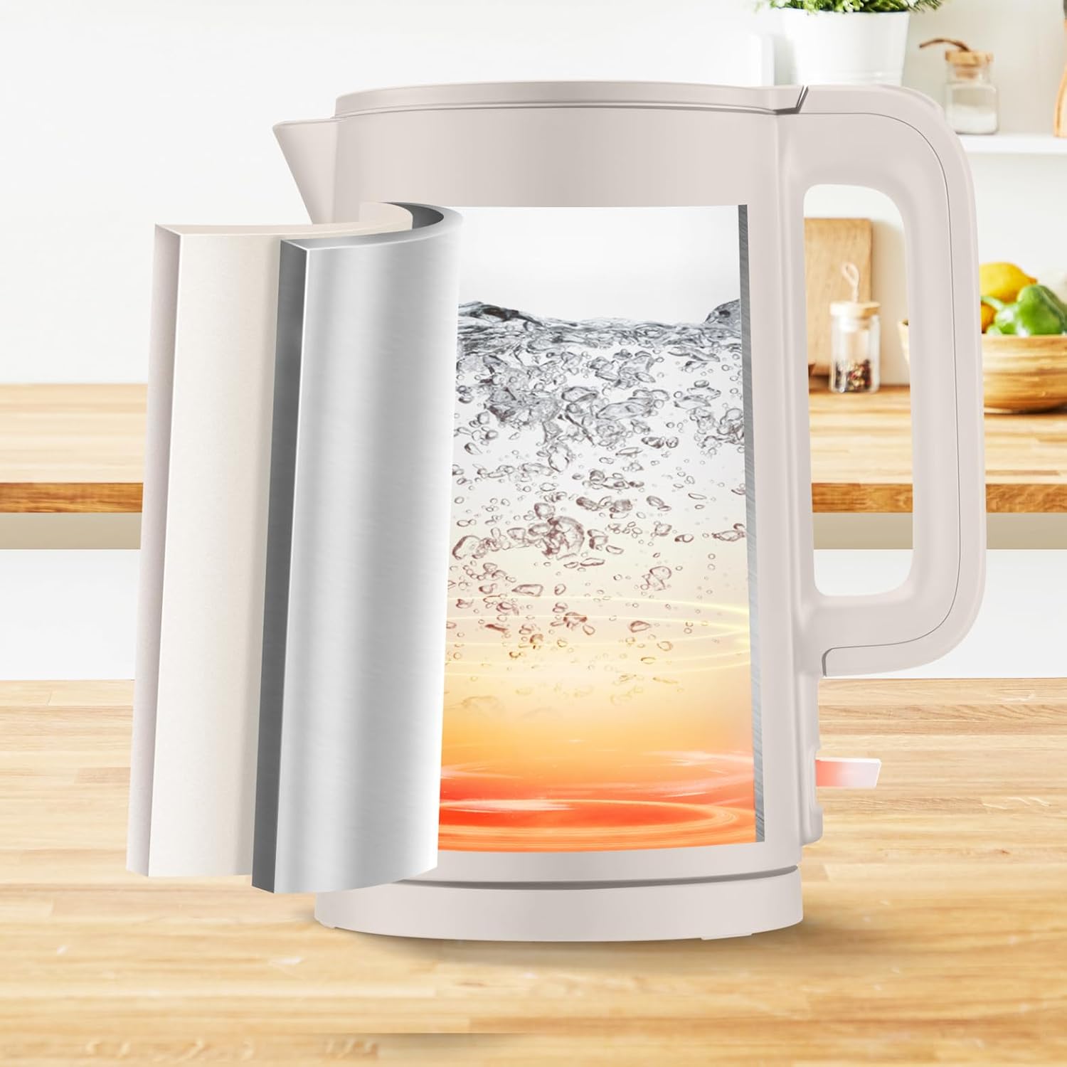 Detalle 2 de Tefal Thermo Protect KO140BE – czajnik elektryczny 1,5 l, 1500 W, podwójna ścianka