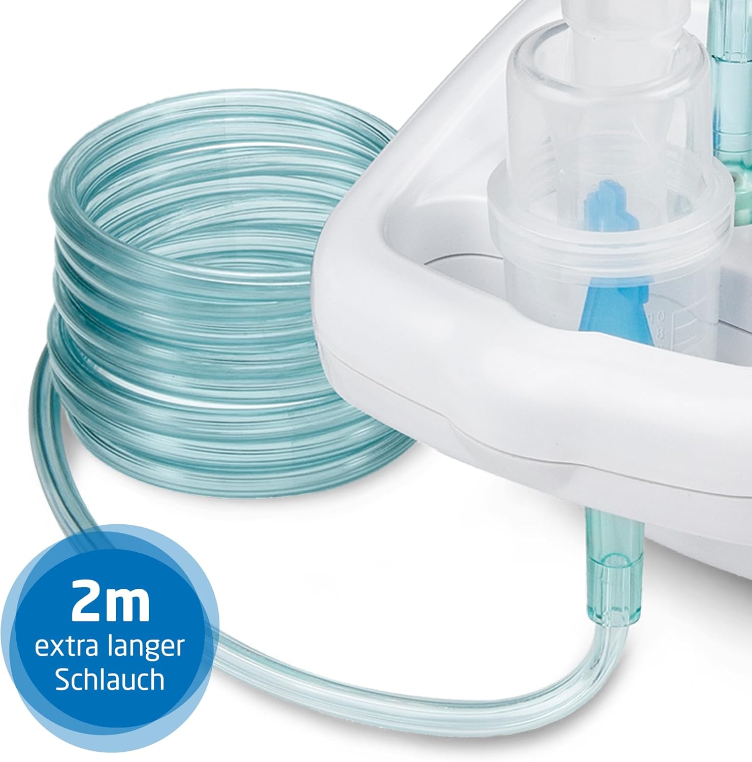 Detalle de Medisana IN 500 Inhalator: Kompressor-Nebulizer mit Mundstück und Maske – inklusive Zubehör für Erwachsene und Kinder