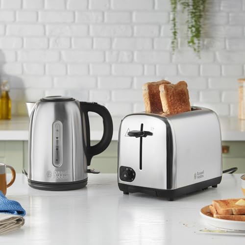 Detalle 2 de Russell Hobbs Brushed Stainless Steel & Black Electric 1.7L Cordless Kettle (20441)