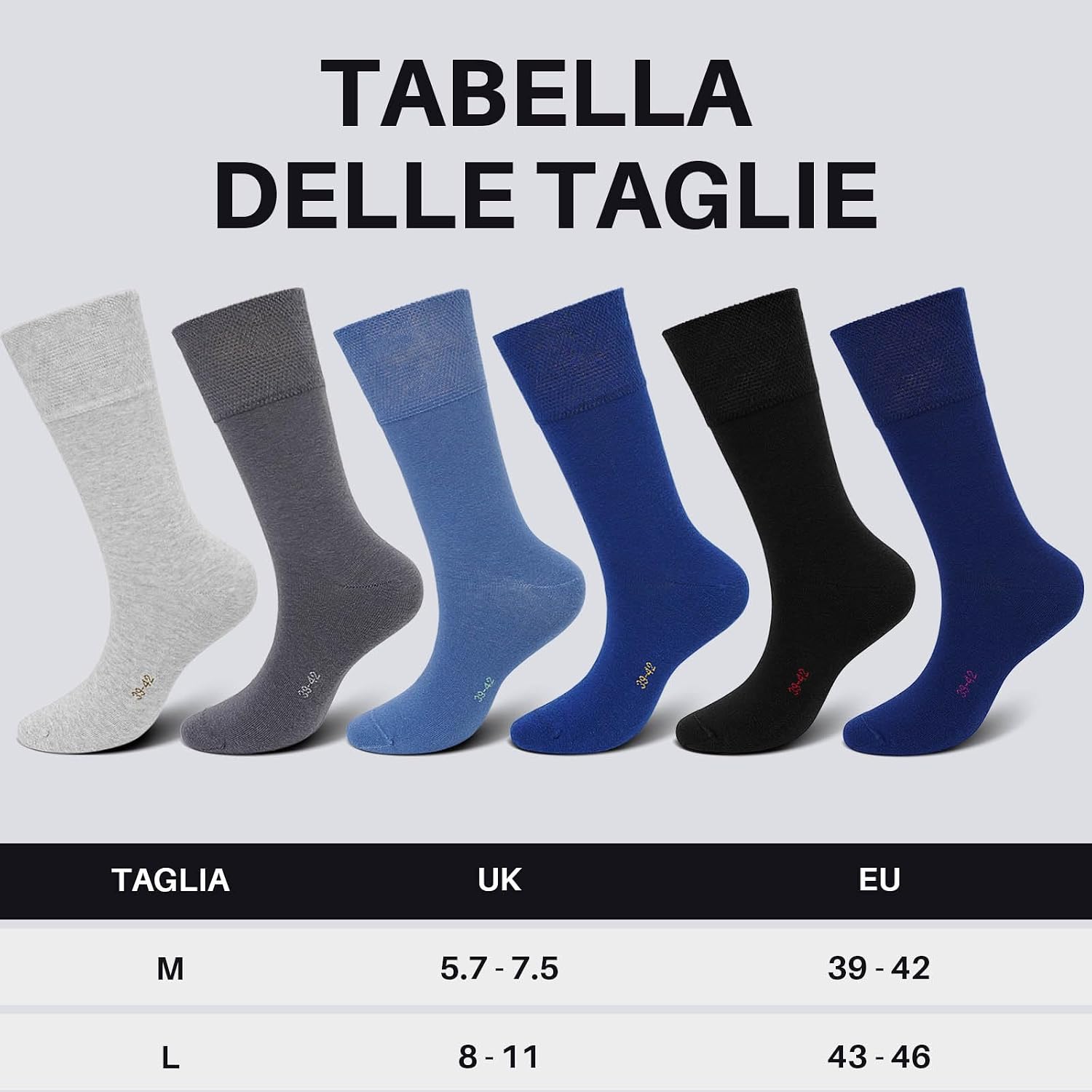 Thumbnail 6 de ZAKASA calzini uomo in cotone 6 paia: classici business traspiranti senza cuciture