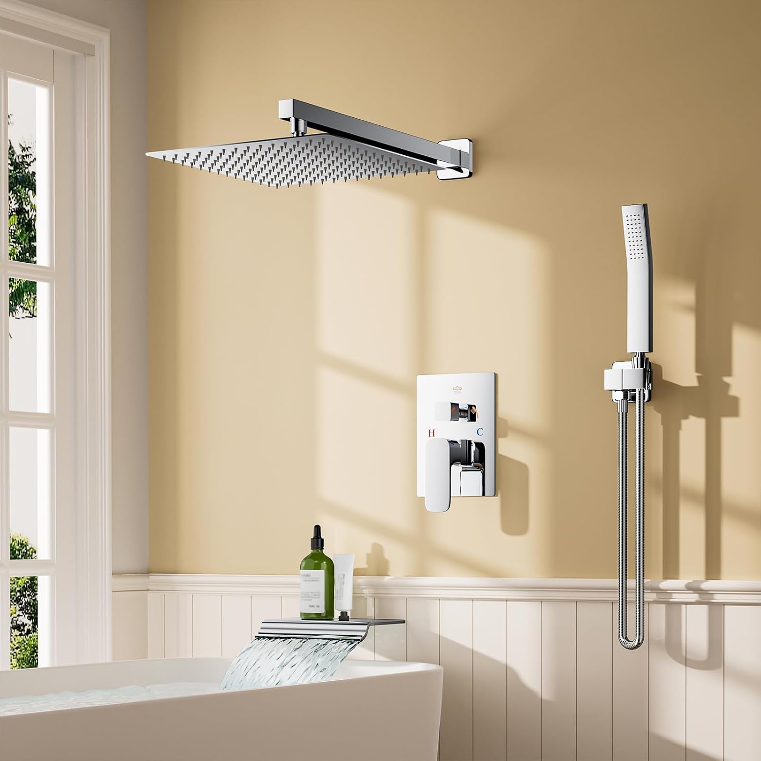 Thumbnail 6 de HotQing Shower System with Tub Spout, 12-Inch Rain Head and Handheld Spray