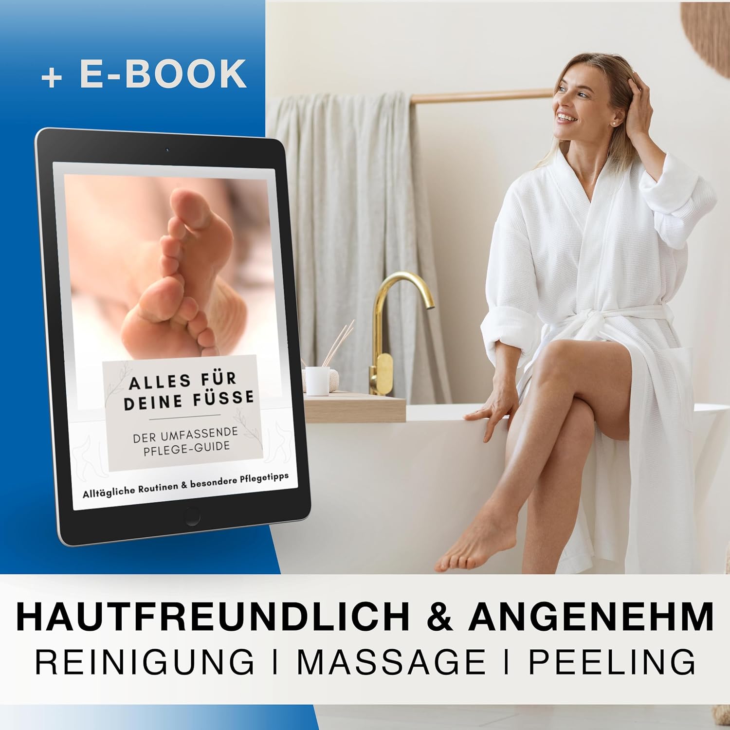 Detalle de VMbathrooms Fußzauber Das Original – rutschfeste Silikon-Fußwaschmatte mit Massagefunktion